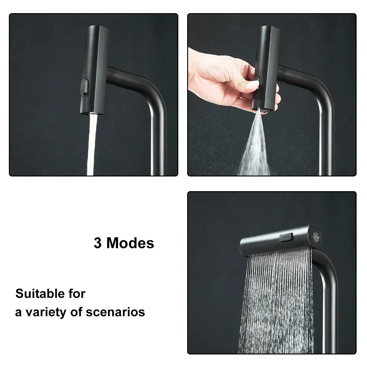 Pull-Out Kitchen Faucet 304 Stainless Steel 6 Spray Modes