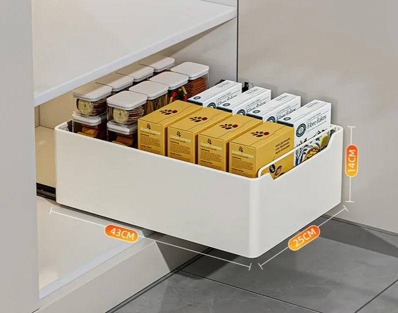 Pull-Out Kitchen Organizer Self-Adhesive Smooth & Quiet Rails