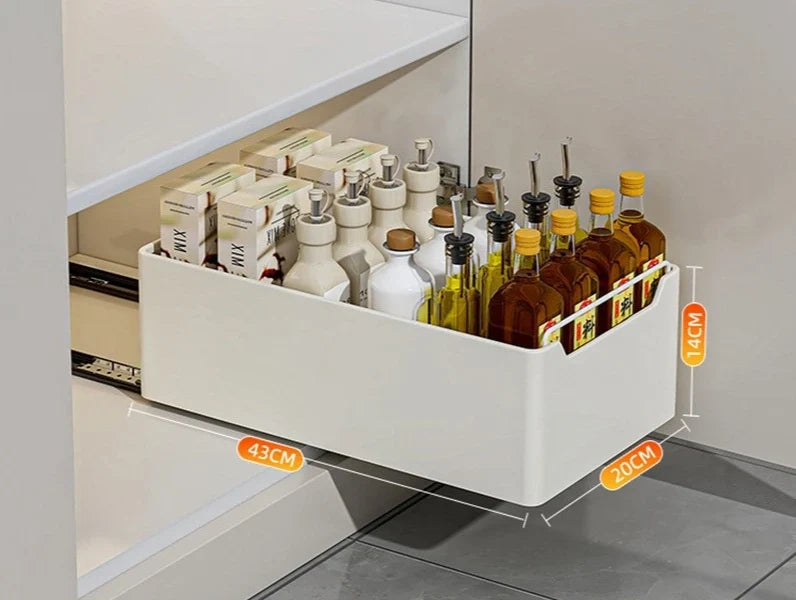 Pull-Out Kitchen Organizer Self-Adhesive Smooth & Quiet Rails
