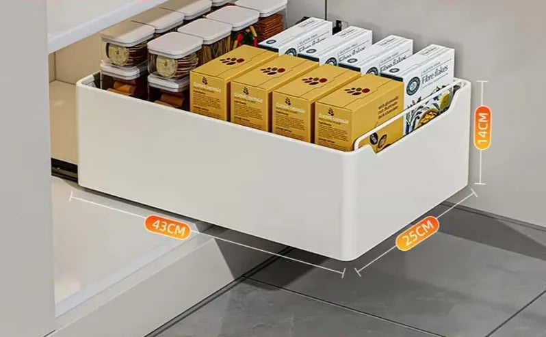 Pull-Out Kitchen Organizer Self-Adhesive Smooth & Quiet Rails