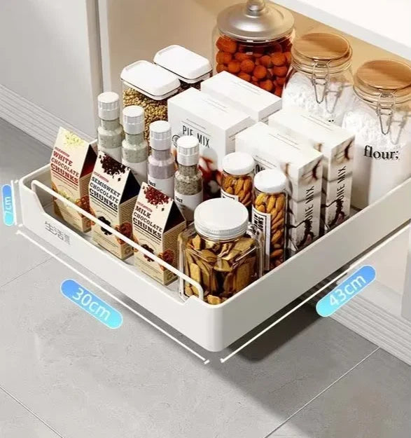 Pull-Out Kitchen Organizer Self-Adhesive Smooth & Quiet Rails