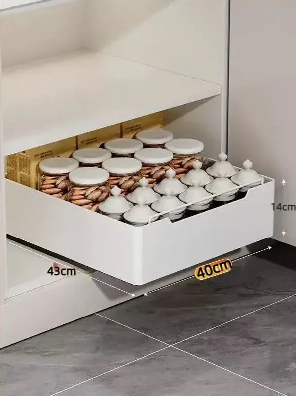 Pull-Out Kitchen Organizer Self-Adhesive Smooth & Quiet Rails