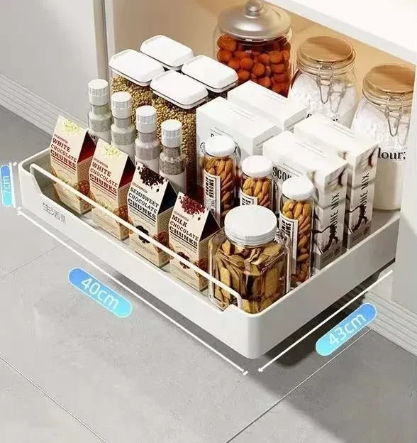 Pull-Out Kitchen Organizer Self-Adhesive Smooth & Quiet Rails