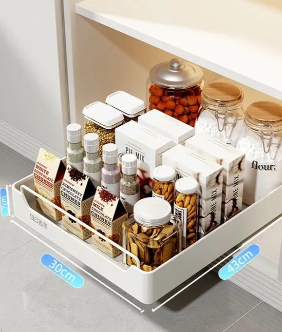 Pull-Out Kitchen Organizer Self-Adhesive Smooth & Quiet Rails