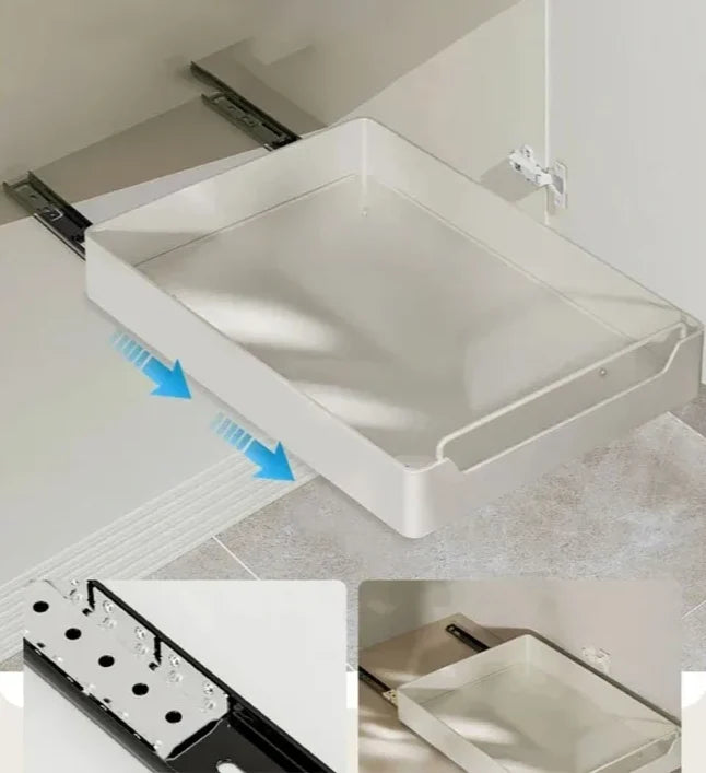 Pull-Out Kitchen Organizer Self-Adhesive Smooth & Quiet Rails