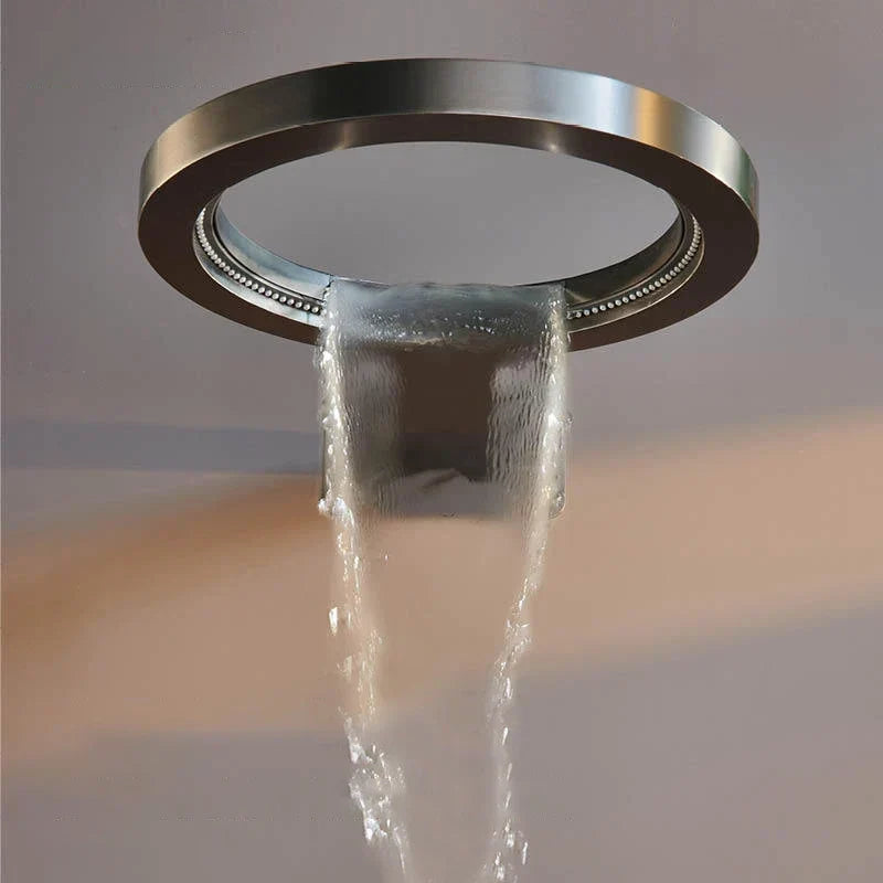 Rain Shower Faucet Set Solid Brass Wall-Mount Round Head