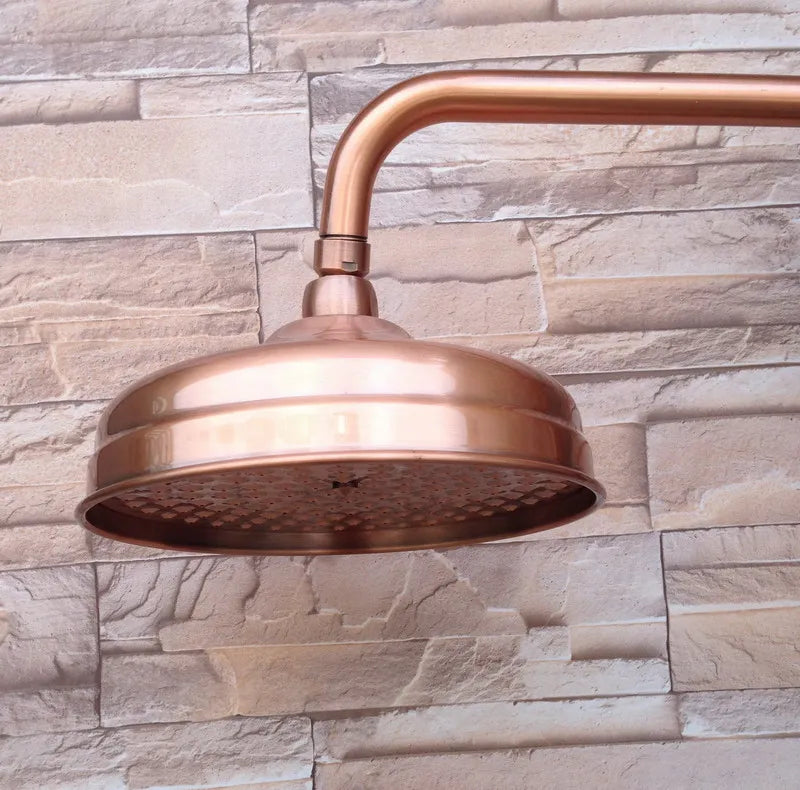 Rain Shower Head 8-Inch Solid Brass Antique Red Copper