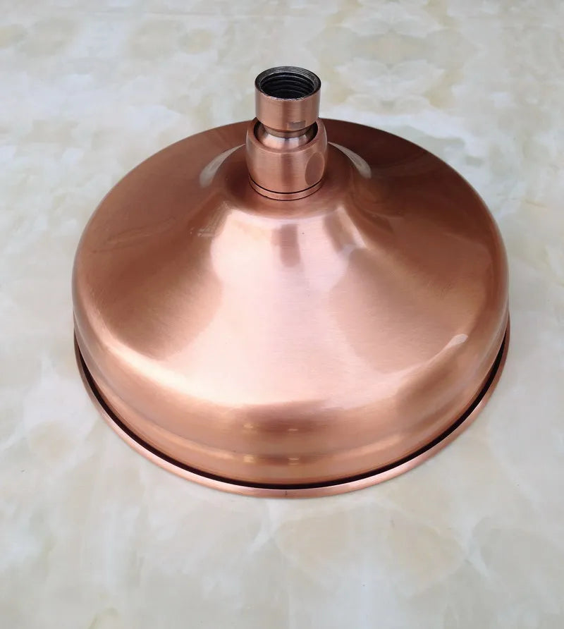 Rain Shower Head 8-Inch Solid Brass Antique Red Copper