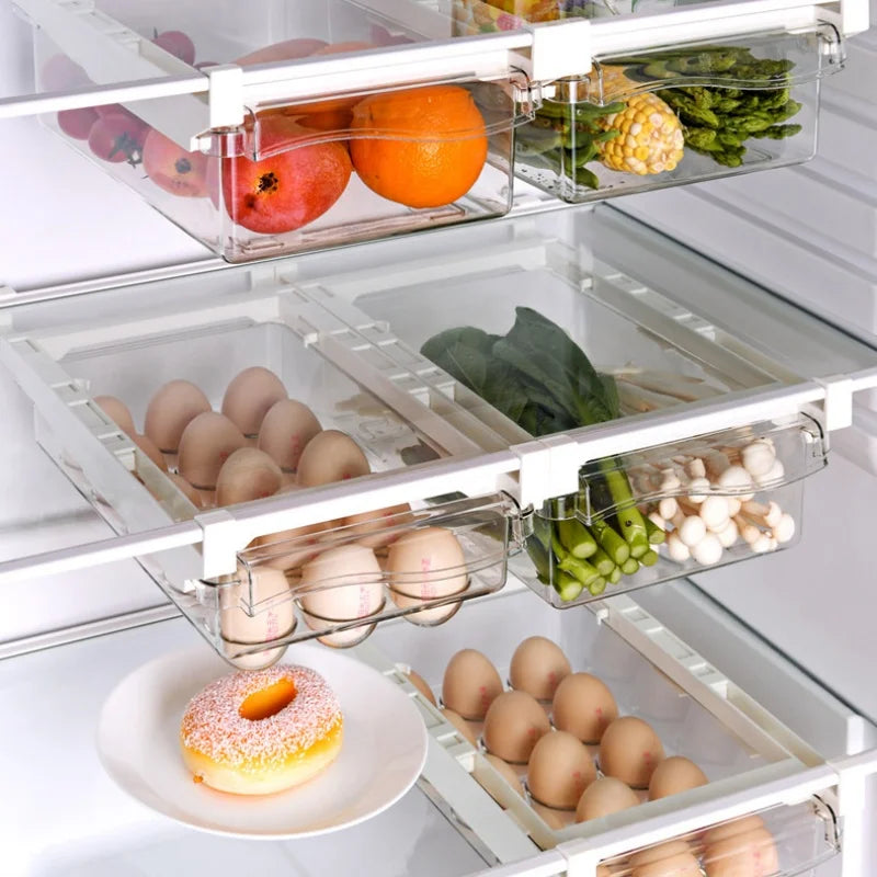 Refrigerator Drawer Under-Shelf Transparent Pull-Out