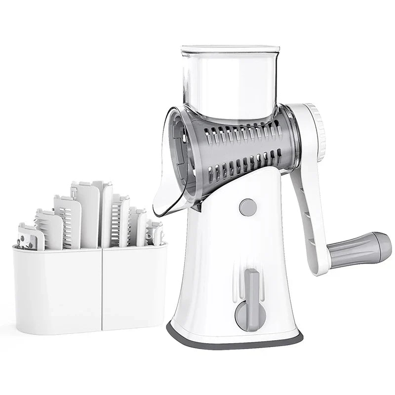 Rotary Grater 5-in-1 Stainless Steel Blades & Hand-Crank