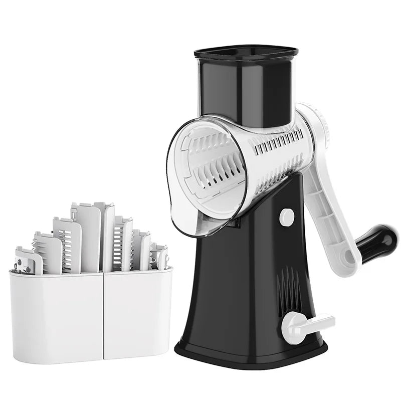 Rotary Grater 5-in-1 Stainless Steel Blades & Hand-Crank