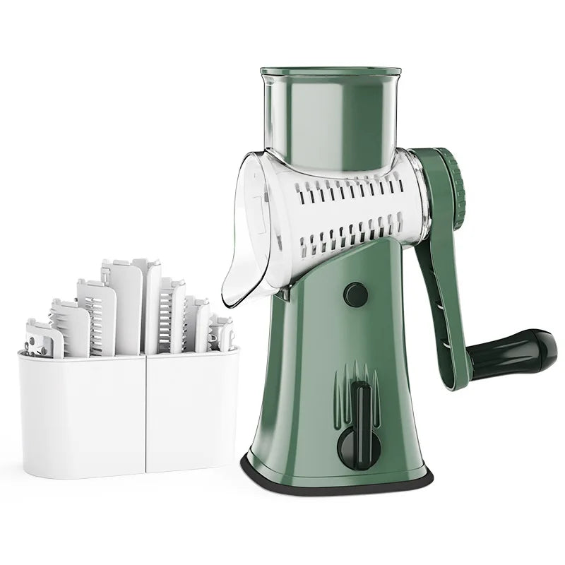 Rotary Grater 5-in-1 Stainless Steel Blades & Hand-Crank