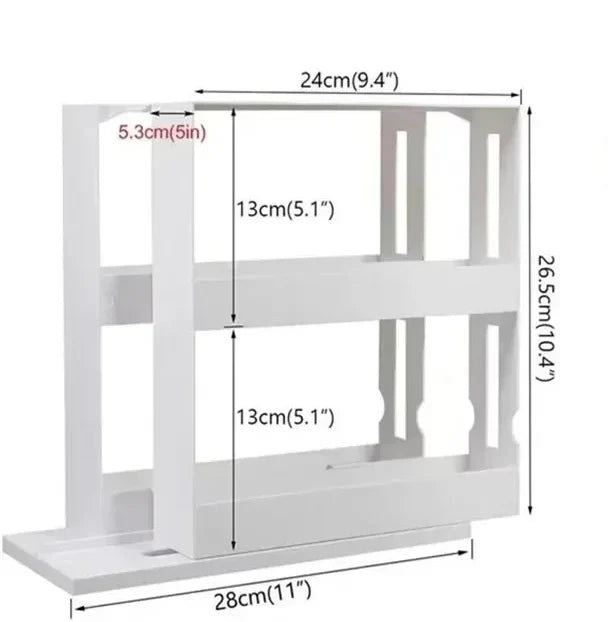 Rotating Organizer 2-Tier 360 Degree Rust-Resistant Metal