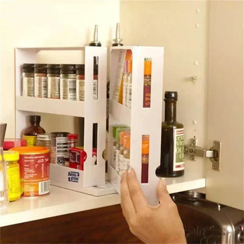 Rotating Organizer 2-Tier 360 Degree Rust-Resistant Metal