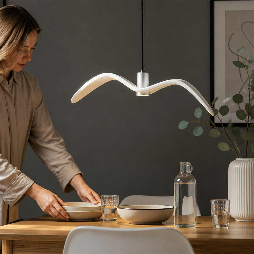Sculptural Hanging Indoor Bird Pendant Lamp