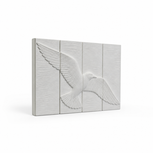 Sculptural Seagull Polyresin Coastal Wall Decor