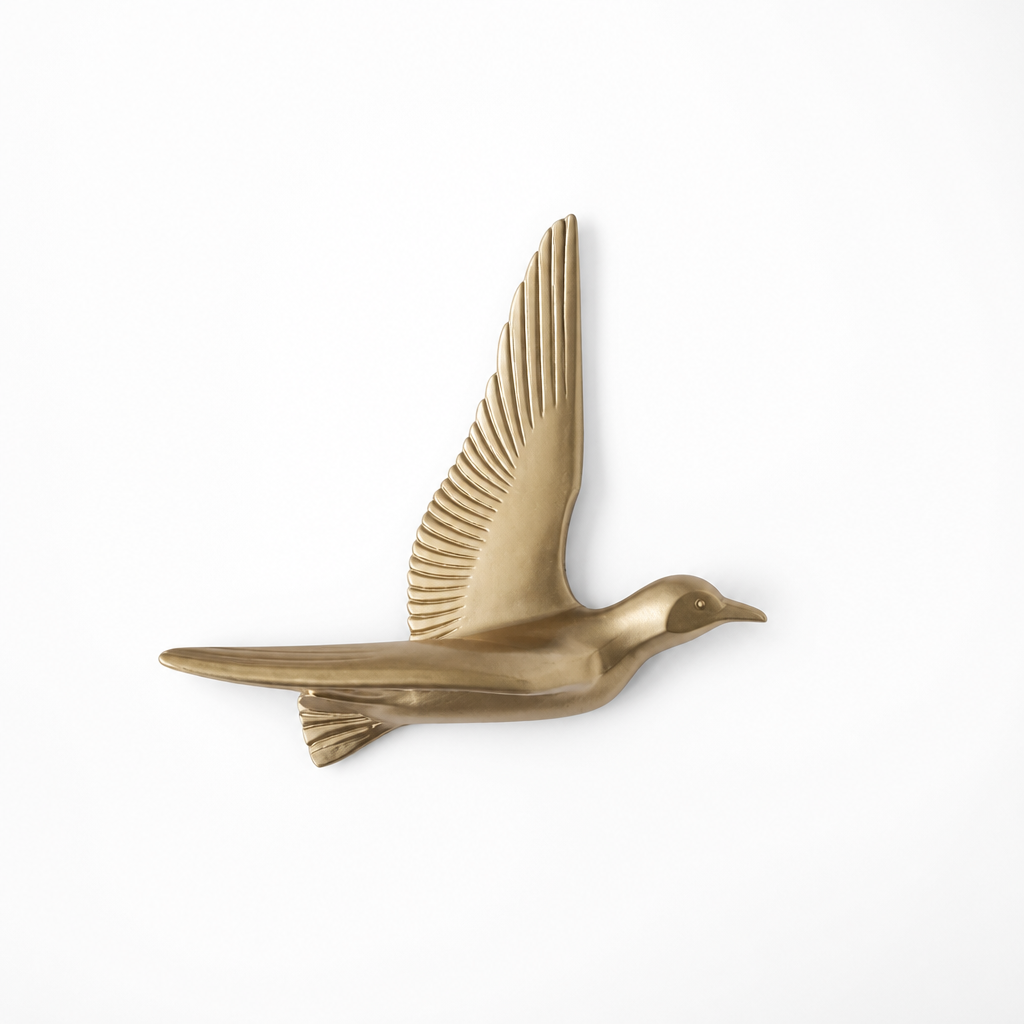 Sculptural Seagull Polyresin Coastal Wall Decor