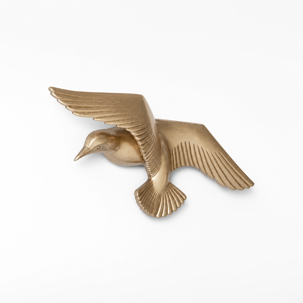 Sculptural Seagull Polyresin Coastal Wall Decor