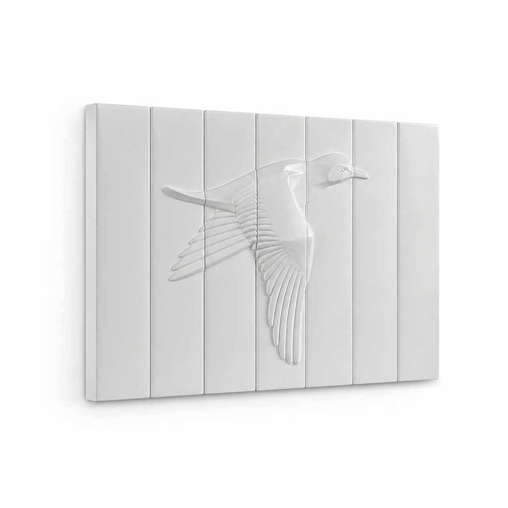Sculptural Seagull Polyresin Coastal Wall Decor