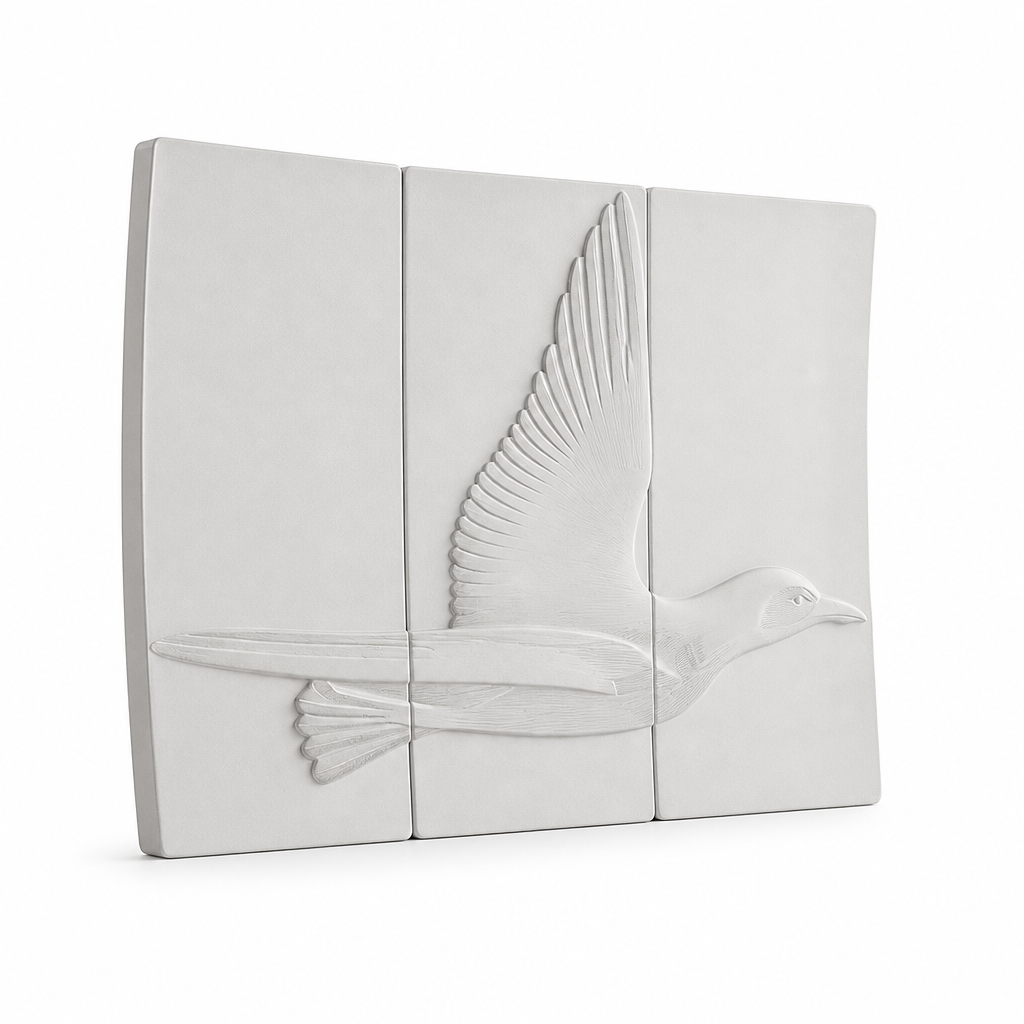 Sculptural Seagull Polyresin Coastal Wall Decor