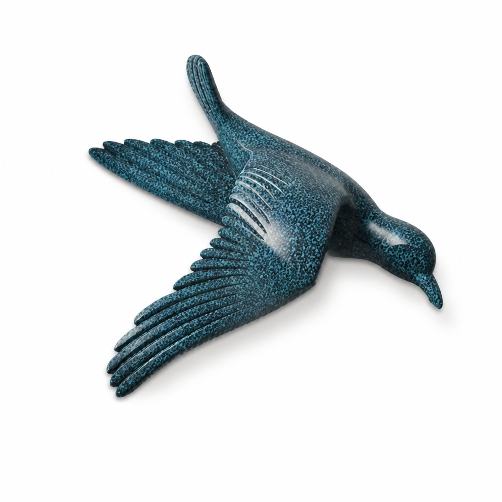 Sculptural Seagull Polyresin Coastal Wall Decor