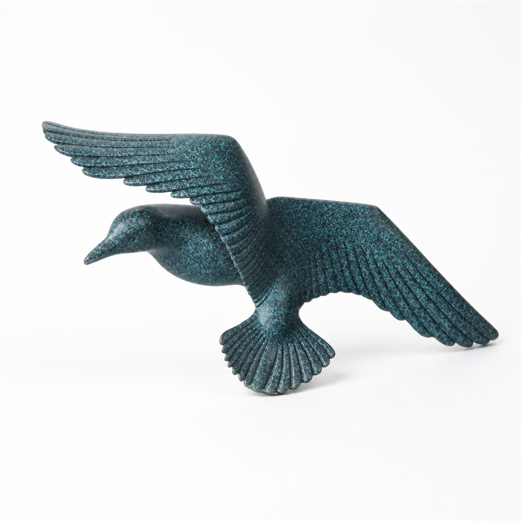 Sculptural Seagull Polyresin Coastal Wall Decor