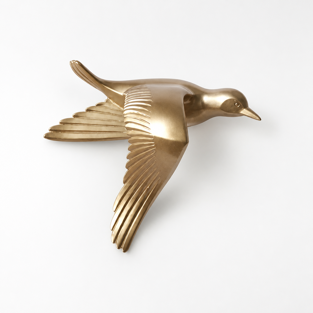 Sculptural Seagull Polyresin Coastal Wall Decor