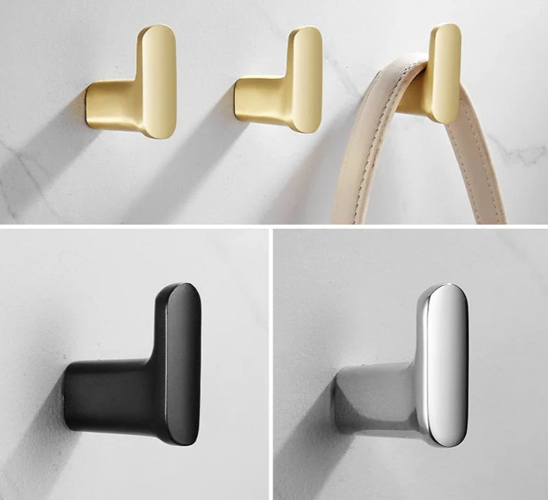 Self-Adhesive Wall Hook Solid Brass Polished Chrome