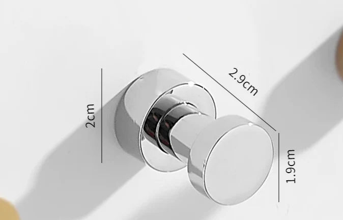 Self-Adhesive Wall Hook Solid Brass Polished Chrome