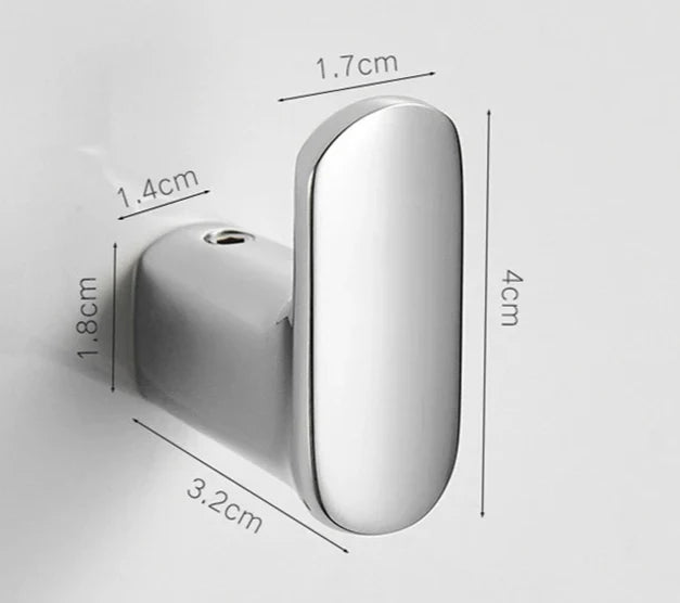 Self-Adhesive Wall Hook Solid Brass Polished Chrome