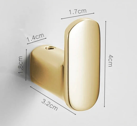 Self-Adhesive Wall Hook Solid Brass Polished Chrome