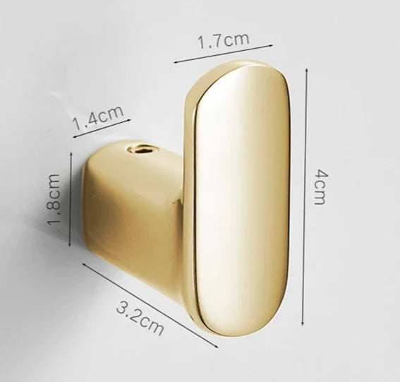 Self-Adhesive Wall Hook Solid Brass Polished Chrome