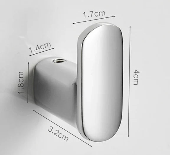 Self-Adhesive Wall Hook Solid Brass Polished Chrome