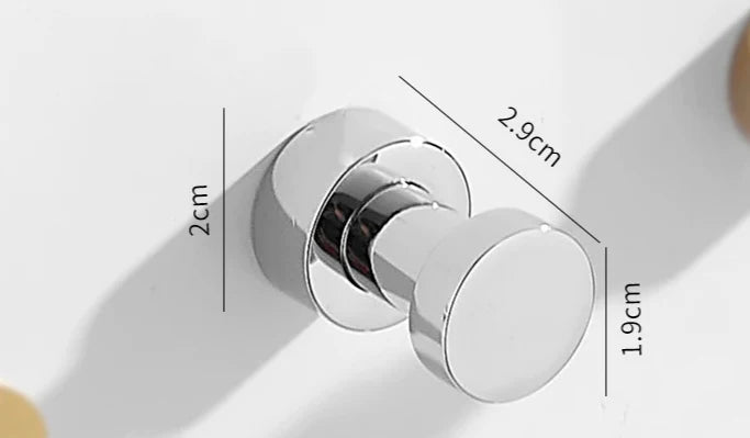 Self-Adhesive Wall Hook Solid Brass Polished Chrome
