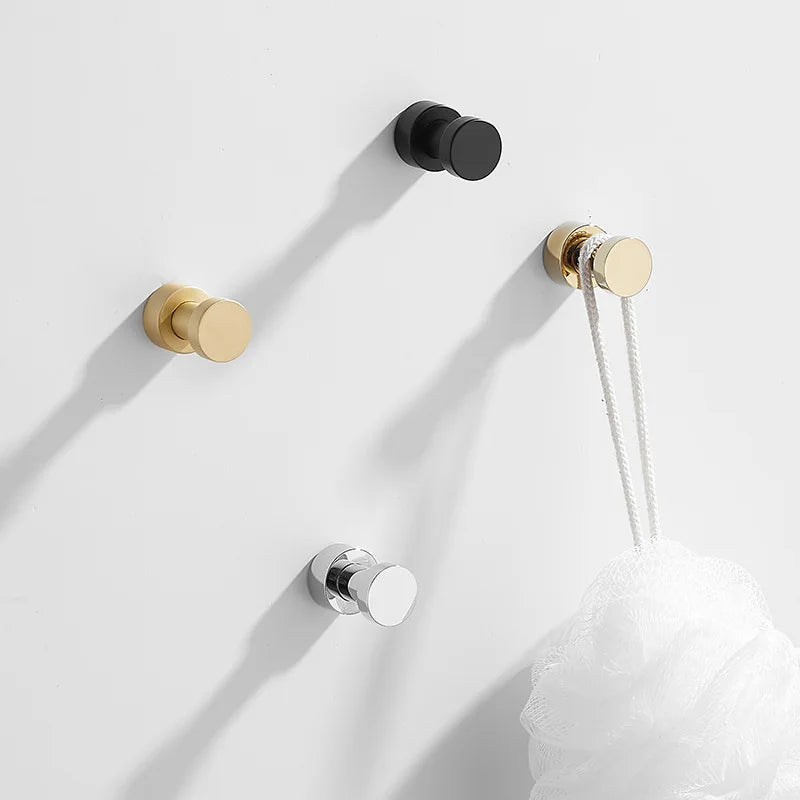 Self-Adhesive Wall Hook Solid Brass Polished Chrome