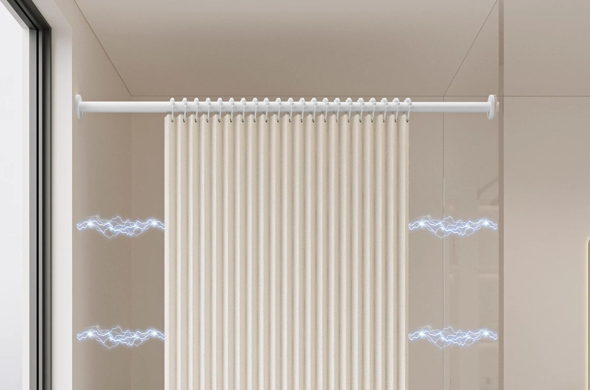 Shower Curtain Accordion Fold Magnetic Closure & Waterproof