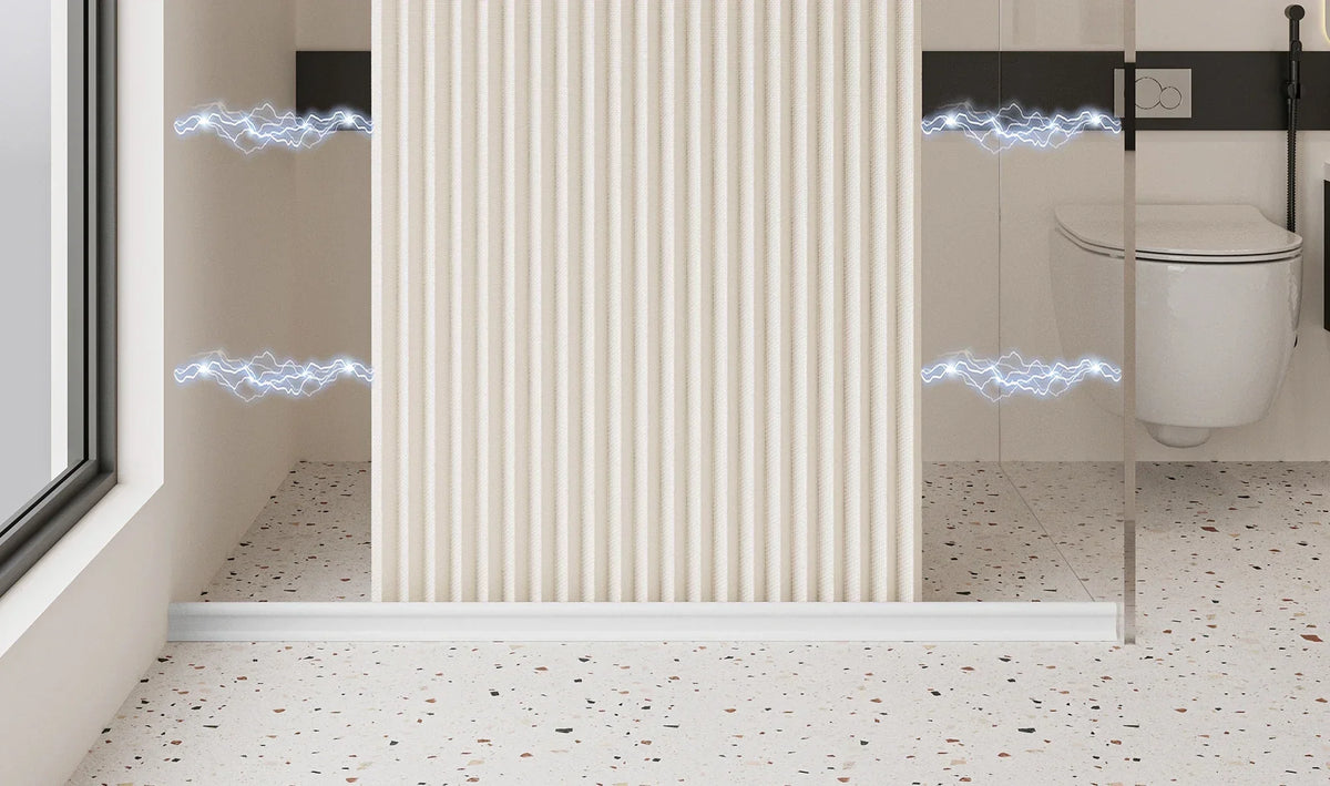 Shower Curtain Accordion Fold Magnetic Closure & Waterproof