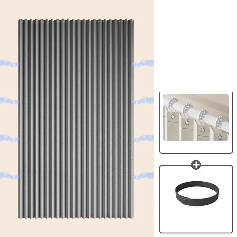 Shower Curtain Accordion Fold Magnetic Closure & Waterproof