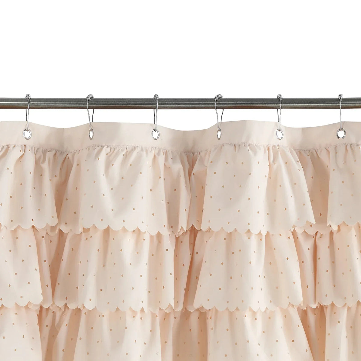 Shower Curtain Linen-Look Waterproof Polyester Rust-Resistant Grommets