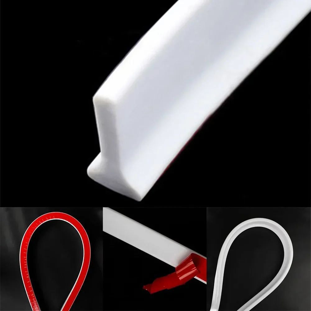 Shower Dam & Door Seal Silicone Self-Adhesive Trim-To-Fit