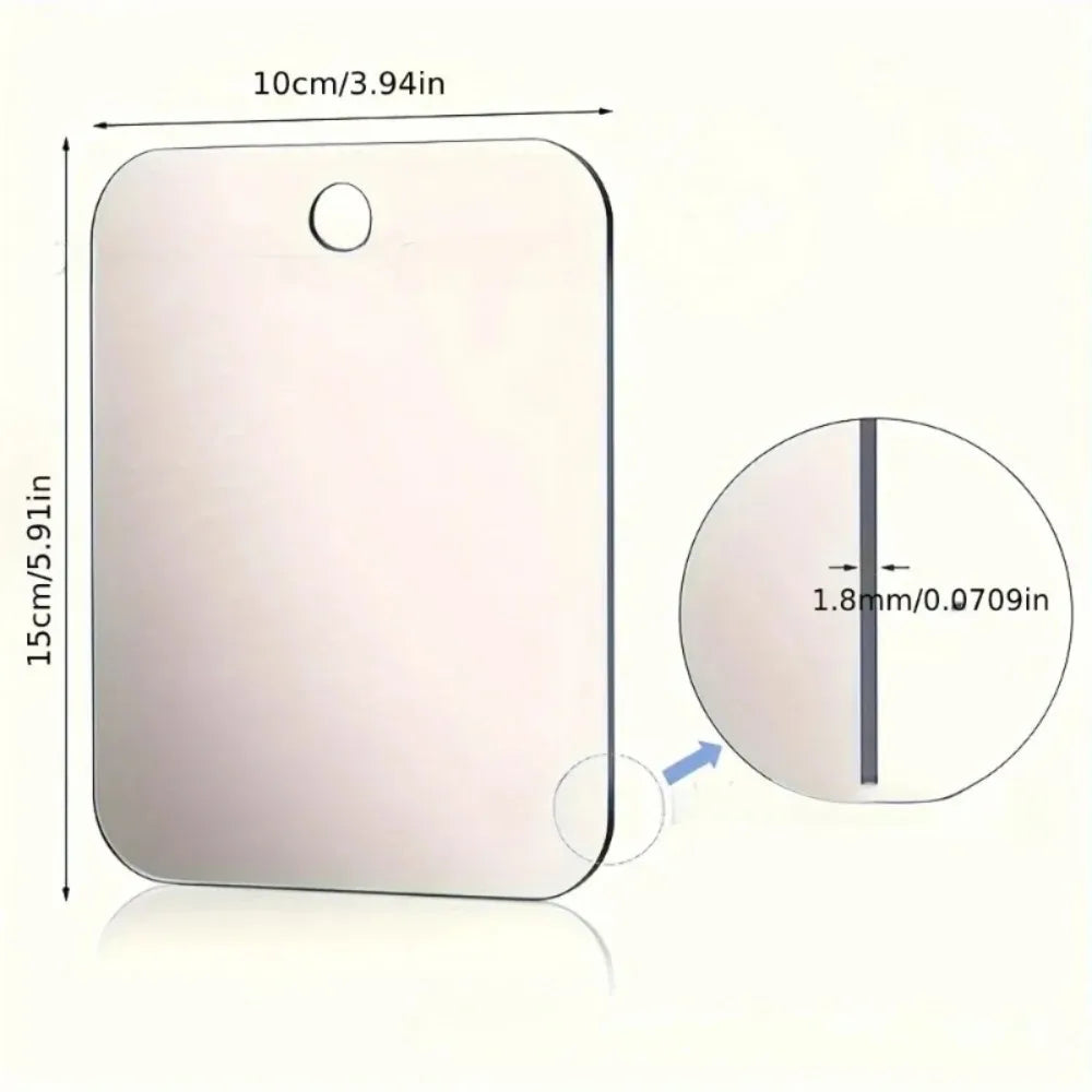 Shower Mirror Fogless Acrylic Hook & Suction Cup Mount