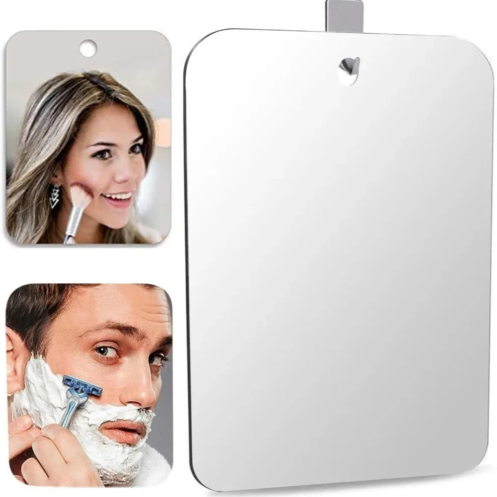 Shower Mirror Fogless Acrylic Hook & Suction Cup Mount