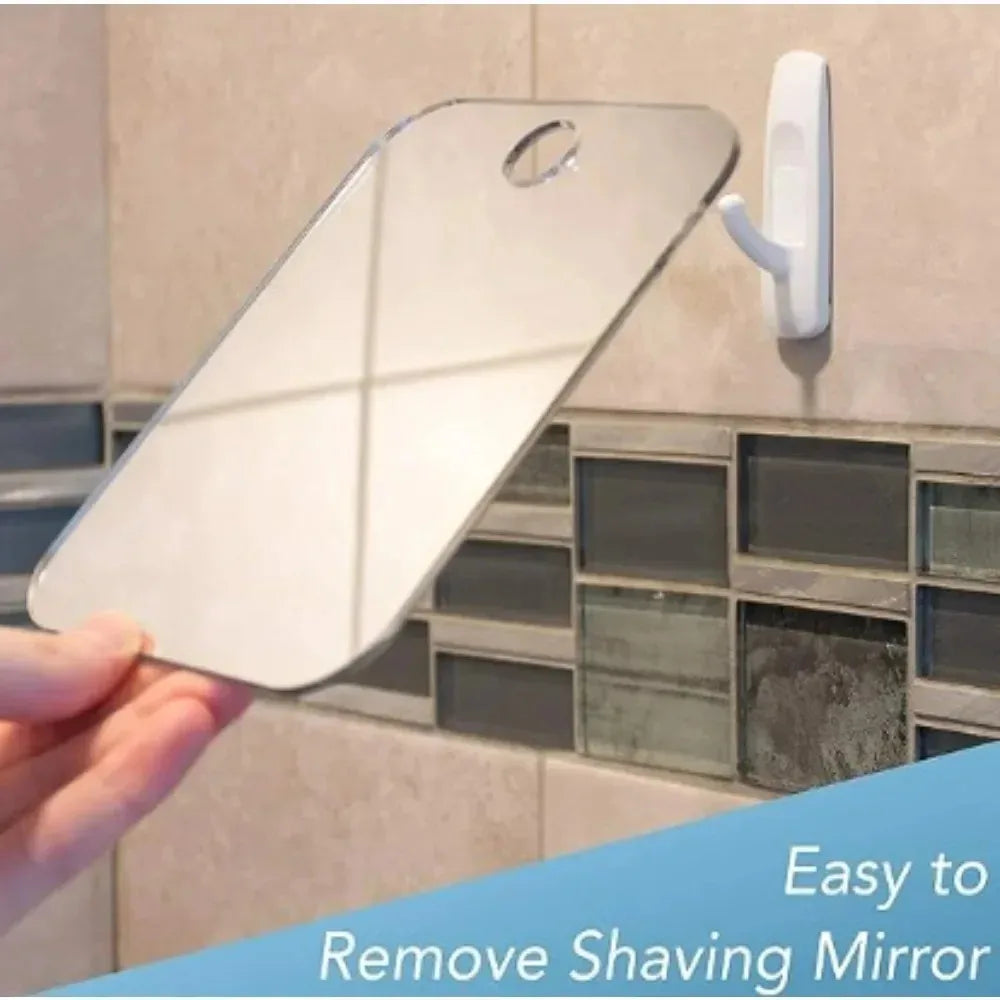 Shower Mirror Fogless Acrylic Hook & Suction Cup Mount