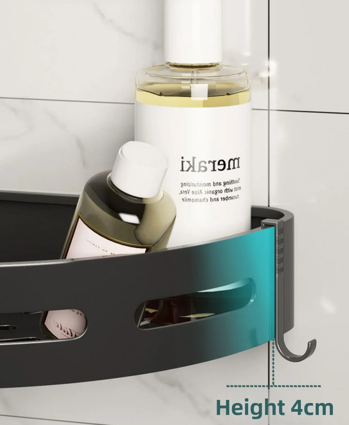 Shower Organizer Set No-Drill Self-Adhesive Matte Black