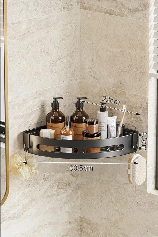 Shower Organizer Set No-Drill Self-Adhesive Matte Black