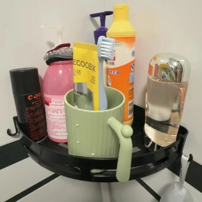 Shower Organizer Set No-Drill Self-Adhesive Matte Black