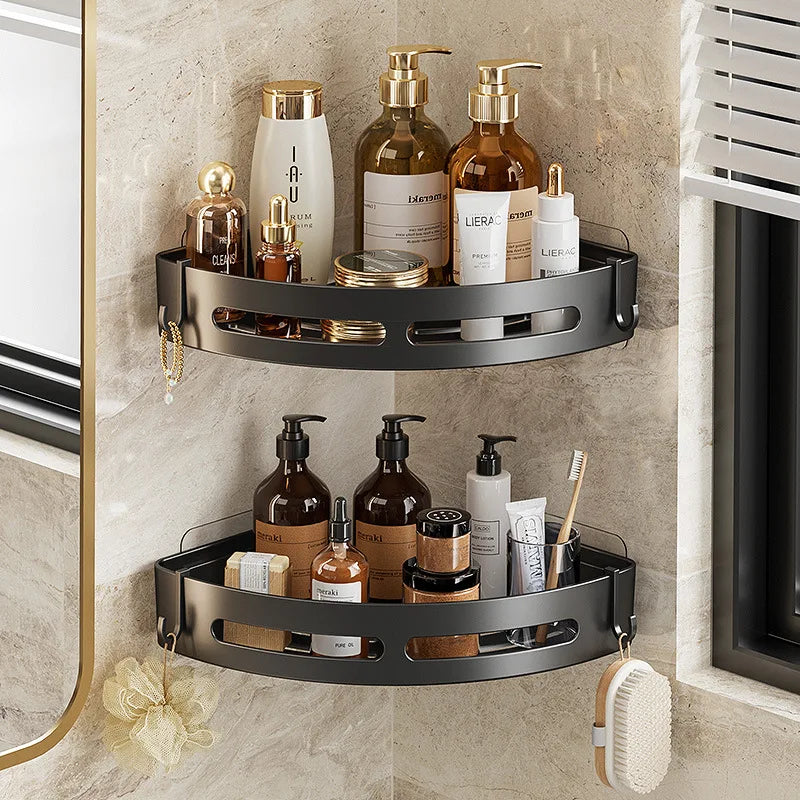 Shower Organizer Set No-Drill Self-Adhesive Matte Black