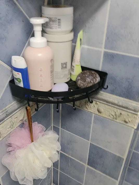 Shower Organizer Set No-Drill Self-Adhesive Matte Black