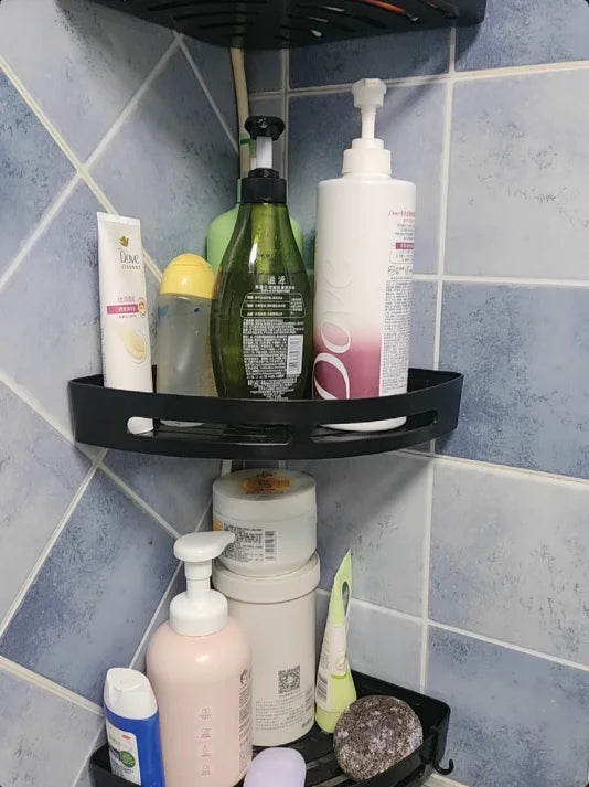 Shower Organizer Set No-Drill Self-Adhesive Matte Black