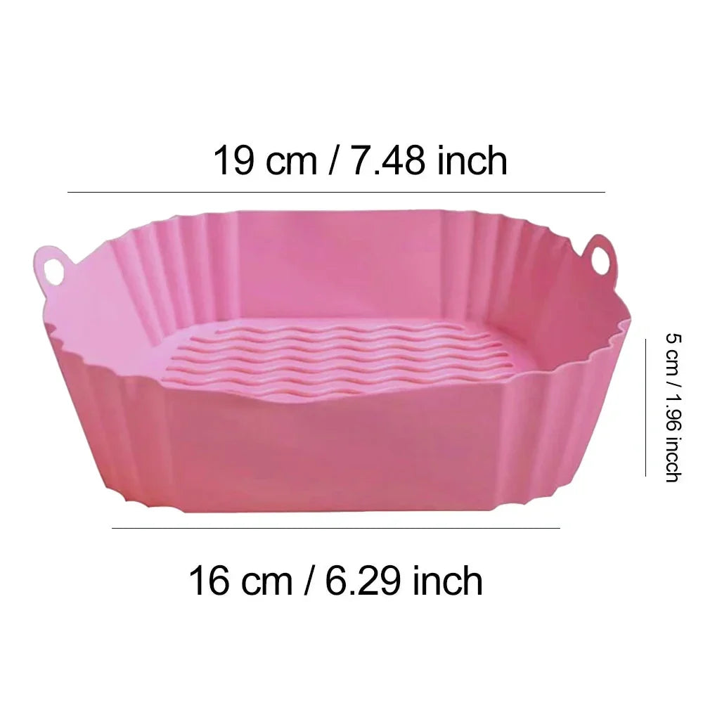Silicone Airfryer Pan Square Non-Stick Dishwasher Safe